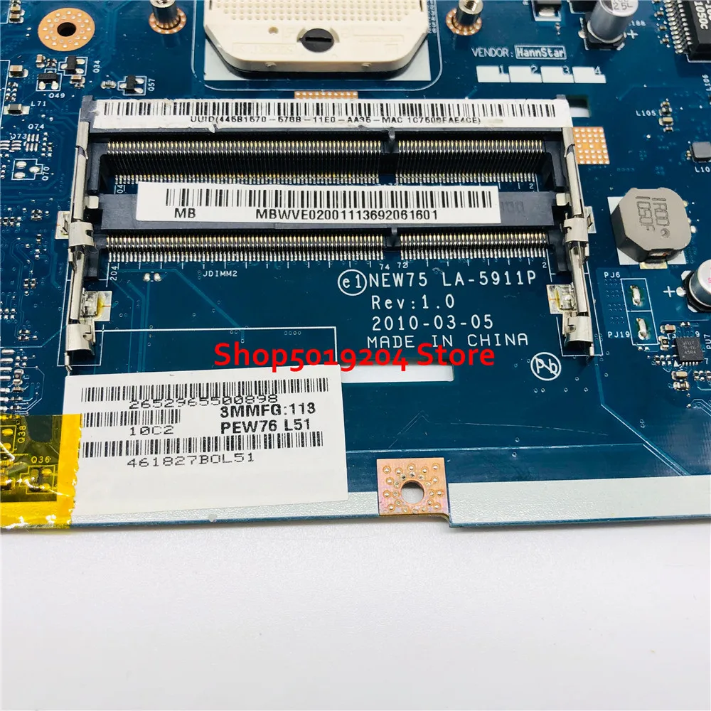 Black Friday  FOR ACER 5552 5552G 5551G 5551 Laptop Motherboard MBWVE02001 75 LA-5911P MainBoard 100% Tested Fast