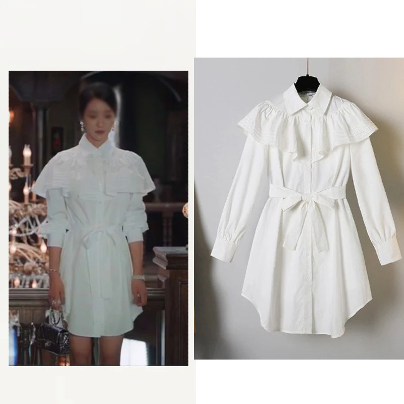 Летнее платье для женщин 2020 корейский стиль драма 예지 지 длинные красивые белые