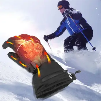 

1 Pair Of Electric Heating Gloves With Batteries Heated Thermal Gloves For Men And Women Five Fingers Winter Hand Warmer Ski Glo