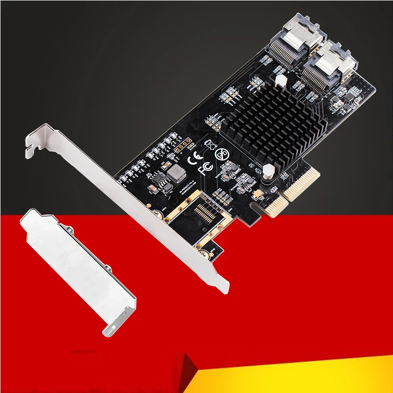 QINDIAN добавить на карты PCI-E/PCIE SATA карта PCI Express SATA контроллер PCIE на SATA 3,0 карта 8 портов SATA3 адаптер расширения+ кабель
