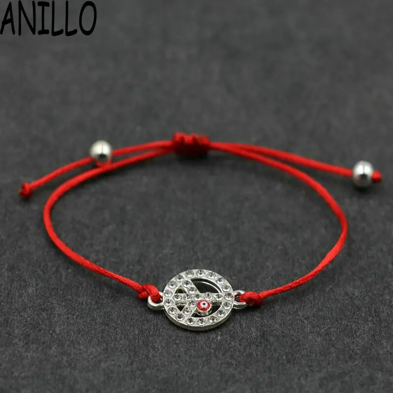 Женская красная веревочная нить ANILLO браслет со сглаза счастливый Плетеный с