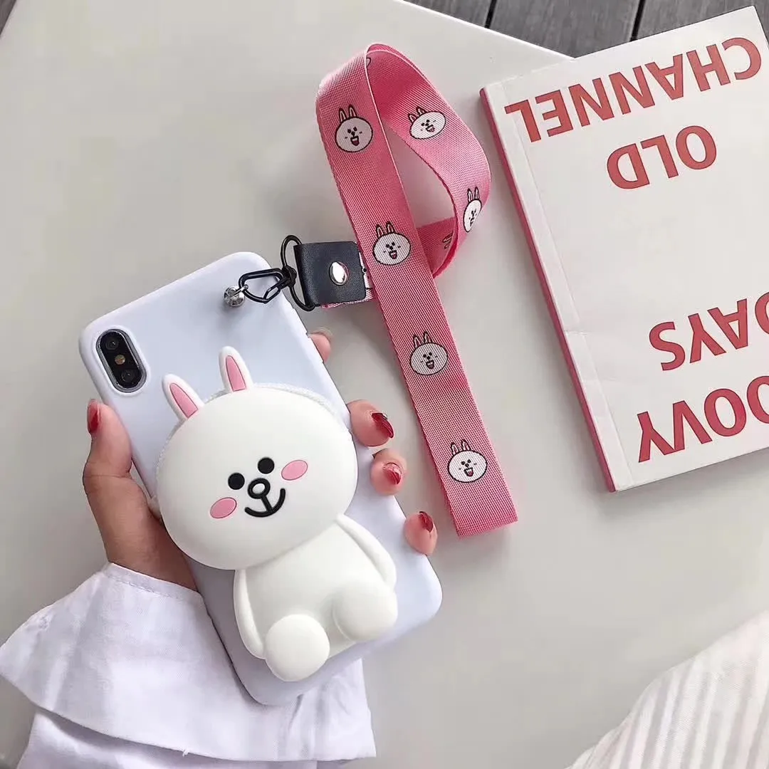 Милый 3D мультфильм сумка Силиконовый чехол для телефона iphone 6 6s 7 8 plus задняя оболочка для iphone x xr xs max чехол для телефона