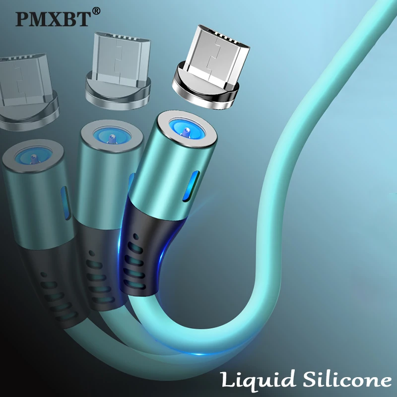 

Magnetic USB Liquid Silicone Cable Micro USB Type C Fast Charging For iPhone 11 XS Samsung S10 A70 A50 Xiaomi Magnet Charge Cord