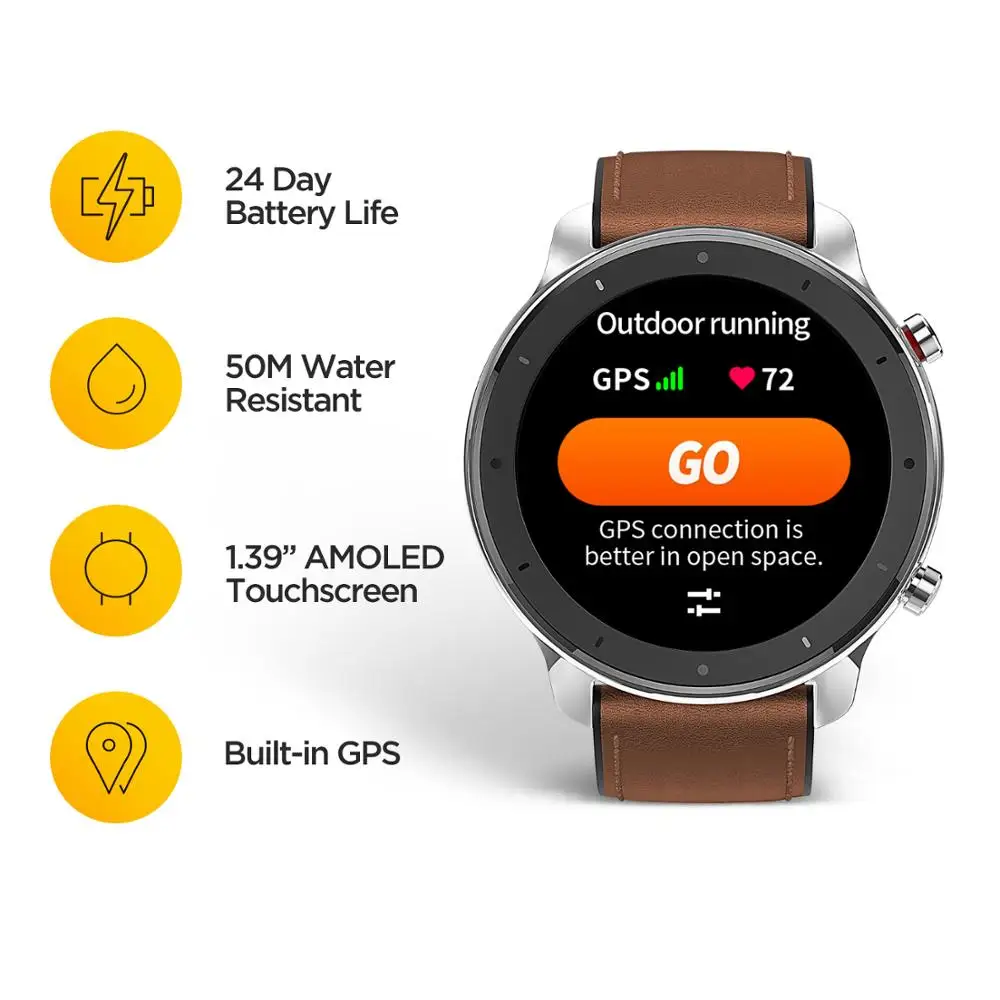 Xiaomi Amazfit GTR 47 мм 42 GPS Смарт часы Мужские 5ATM водонепроницаемые умные 24 дня батарея