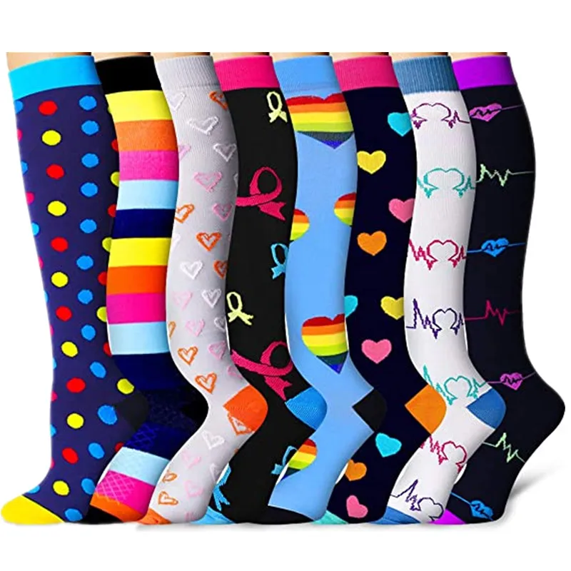 New Compression Socks Knee High Fit For Medical Varicose Veins Medical Nursing Socks Running Men Women Travel Flight