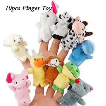 

10pcs Finger Puppets Cloth PlushDoll Farm Baby Educational Cute Hand Cartoon Animal Puppets Bag Filler Kids' Brain Game Toys Kit