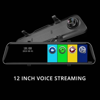 

UNCOM DVR Dash Cam 12-inch car dvrs video recorder mirrors streaming media driving recorder HD rearview mirror dual lens