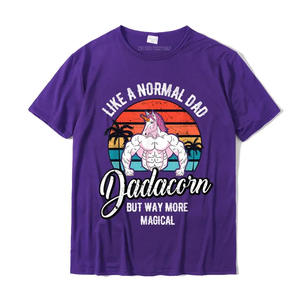 Customized Casual April FOOL DAY 100% Cotton Crew Neck Man Tops Shirt Casual Tops Tees Fitted Short Sleeve T Shirts Mens Dadacorn Retro Vintage Unicorn Dad Gym Workout Fitness Daddy T-Shirt__MZ22980 purple