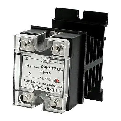 

DC 3-32V to AC 24-480V Solid State Relay SSR 60A w Aluminum Heat Sink
