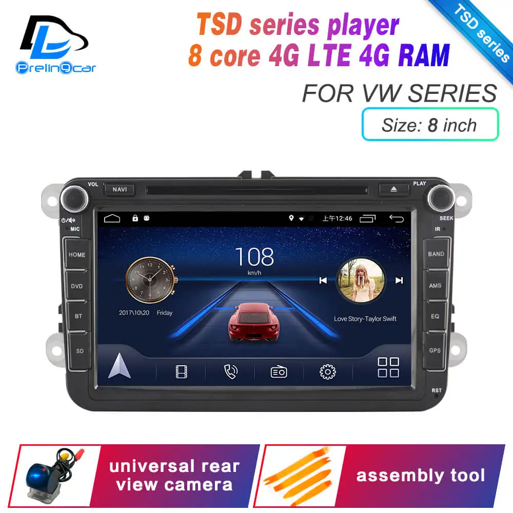 Android 9,0 4G LTE мультимедийный подголовник DVD плеер для Volkswagen универсальный Passat B6 B7 bora автомобильный монитор Радио Стерео навигация - Цвет: TSD 8inch universal