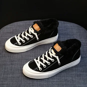 

Winter new female snow boots non-slip student plus velvet warm cotton shoes flat lace genuine leather women's boots I5-44