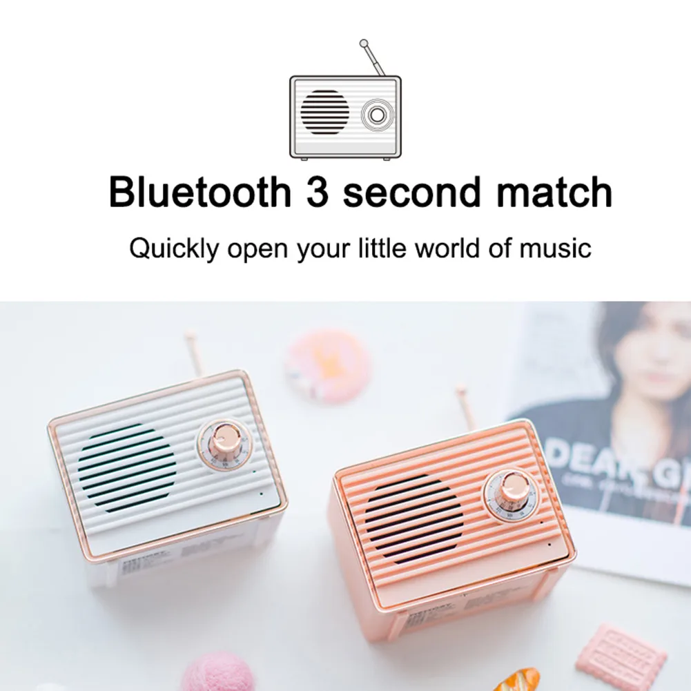 Bluetooth динамик Винтаж Мини милый Bluetooth динамик Ностальгический тяжелый бас 3D стерео объемный HiFi звуковые эффекты