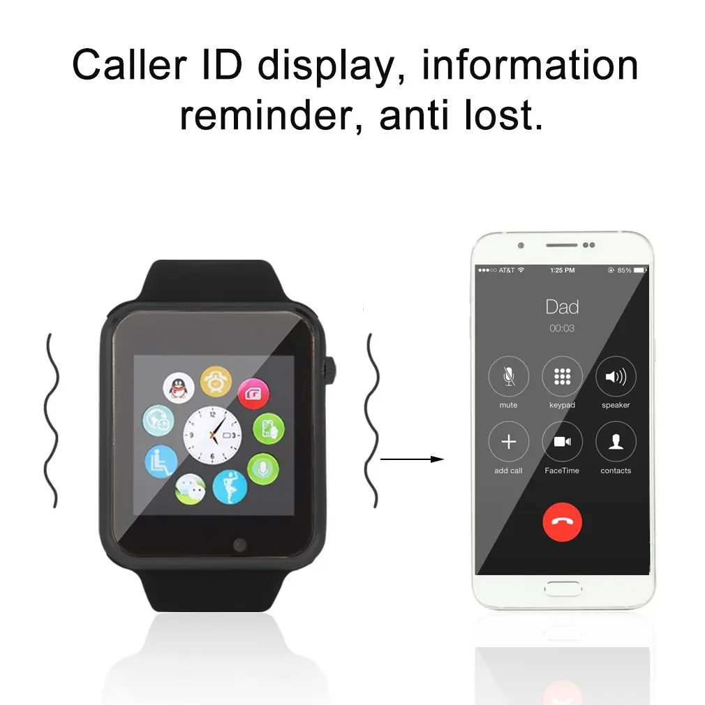 Смарт-часы Smartwatch A1 для мобильного телефона Android, функция подсчета шагов, подключение и синхронизация