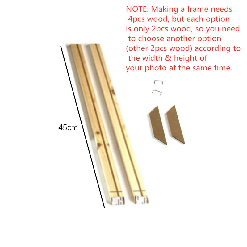 2pcs wood 45cm A606 Домашние фоторамки настенная фоторамка деревянный Плакат рамка DIY деревянная Картина на холсте рамка для живописи маслом стены искусства кадра фото фоторамка - Цвет: 2pcs wood 45cm A606
