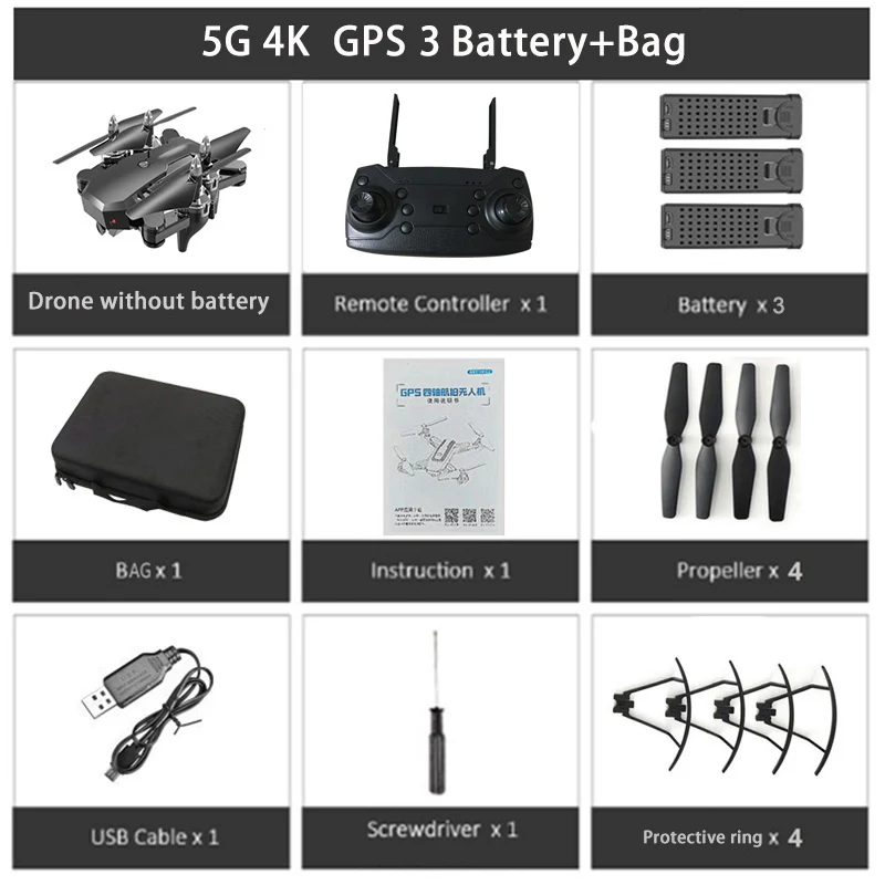 4K 5G GPS 3B Bag KEELEAD CS-7G, gps Дрон, 4K FPV, Квадрокоптер, Складная рукоятка, 5G, wifi, камера, дроны, gps позиционирование, контроль высоты, Дрон VS E520S - Цвет: 4K 5G GPS 3B Bag