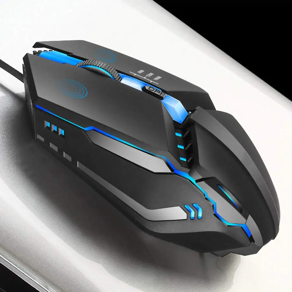 Механическая проводная USB мышь K3 с подсветкой 7 цветов Регулируемая игровая 1600DPI
