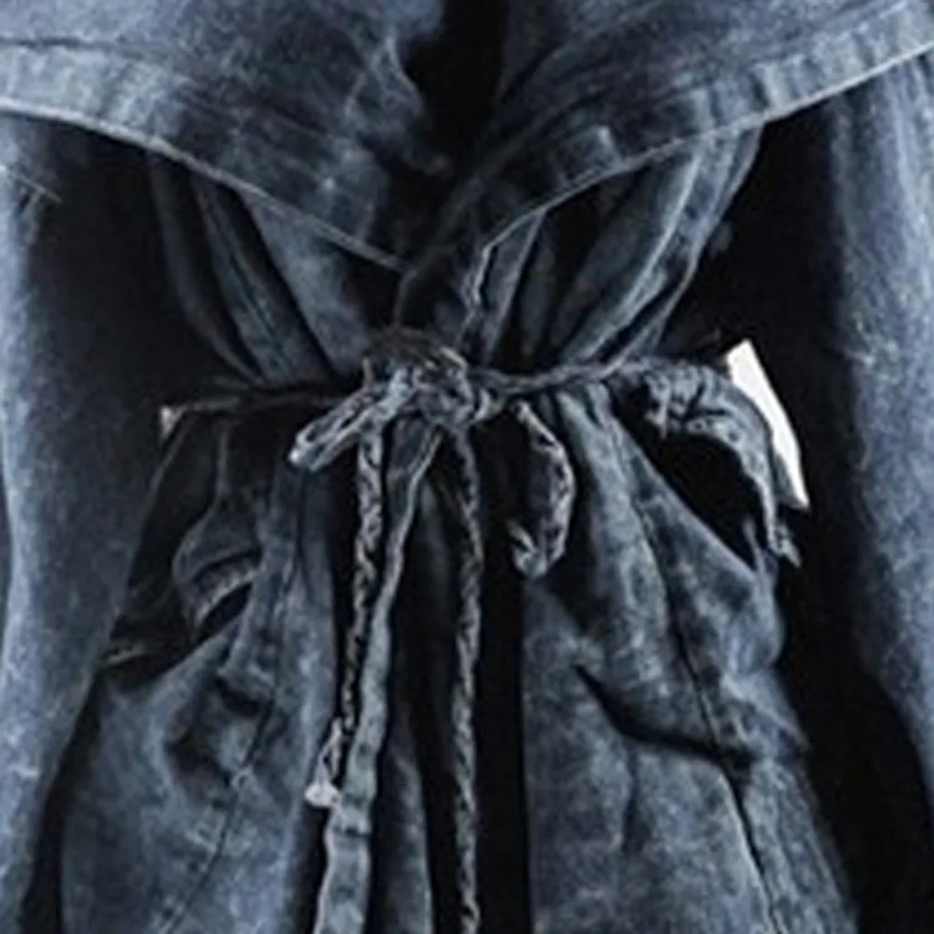 Vintage Women Denim Ripped Jackets Casual Blue Jean Jacket Coats Autumn ...