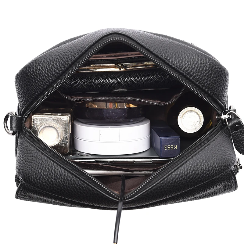 Genuine Leather Real Cowhide Women's Casual Fashion Bag Women Messenger Bag Small Shoulder Crossbody Bags for Women Handbags
