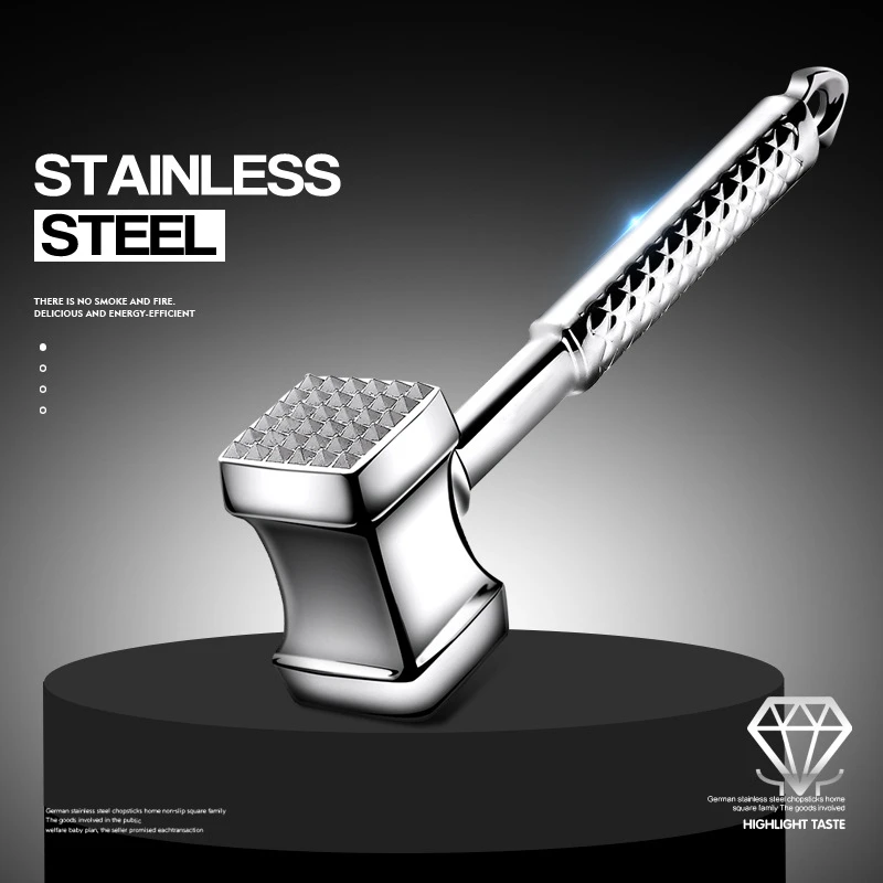 Stainless Steel Meat Hammer Kitchen Gadgets Multifunction Two Sides Loose Meat Tenderizers