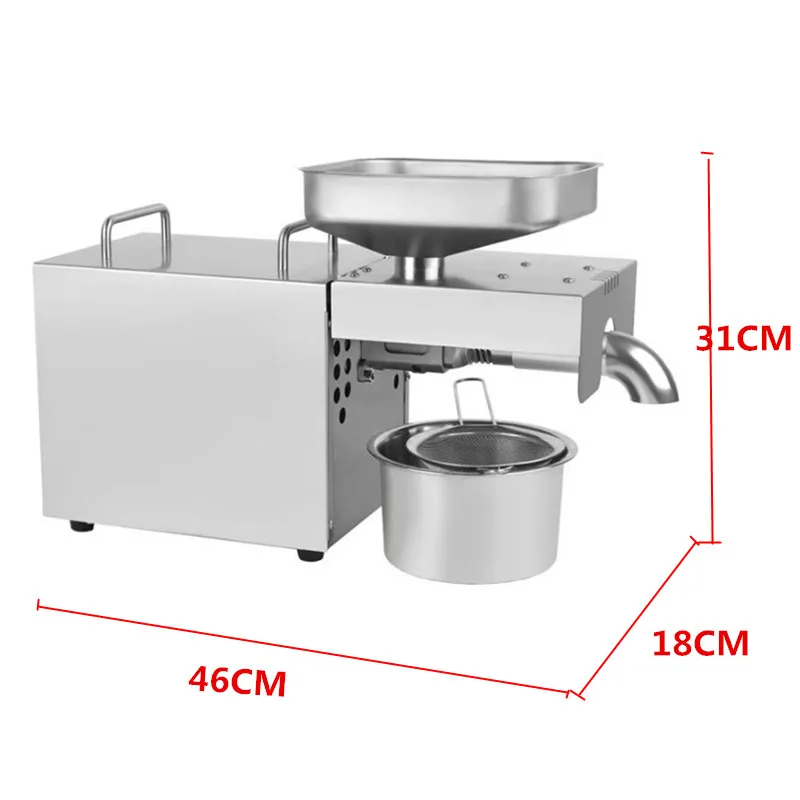 Automatic 500W Oil Press Machine Home Oil Presser Stainless Steel Seed Oil Extractor Small Hot Cold Pressed Oil Machine 2