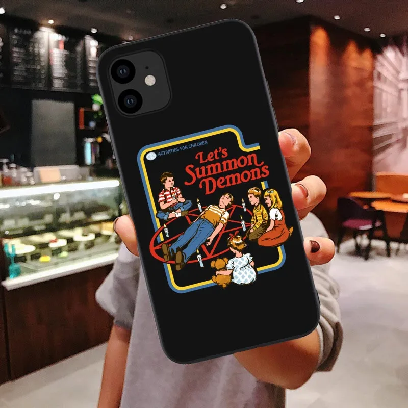 TPU Чехол для телефона iPhone 11 Pro Max 2019X6 6s 7 8 Plus XS Max XR Забавный Хэллоуин сатана винтажный Let's Summon Demons мягкий чехол из ТПУ - Цвет: TPU