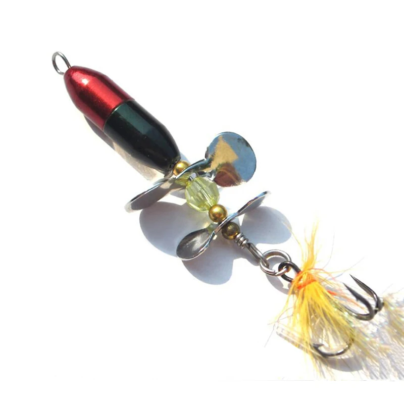 Long Casting Spinner Bait Fishing Lure Double Tail Propeller Trout Carp Catfish Artificial Ice Lures 10g | Спорт и развлечения