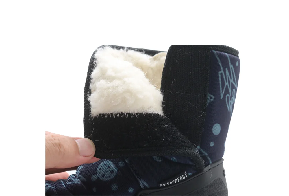 Apakowa/российские зимние теплые зимние ботинки с шерстяной подкладкой для маленьких мальчиков до-30 градусов; зимние ботинки для малышей; нескользящие водонепроницаемые ботинки на резиновой подошве