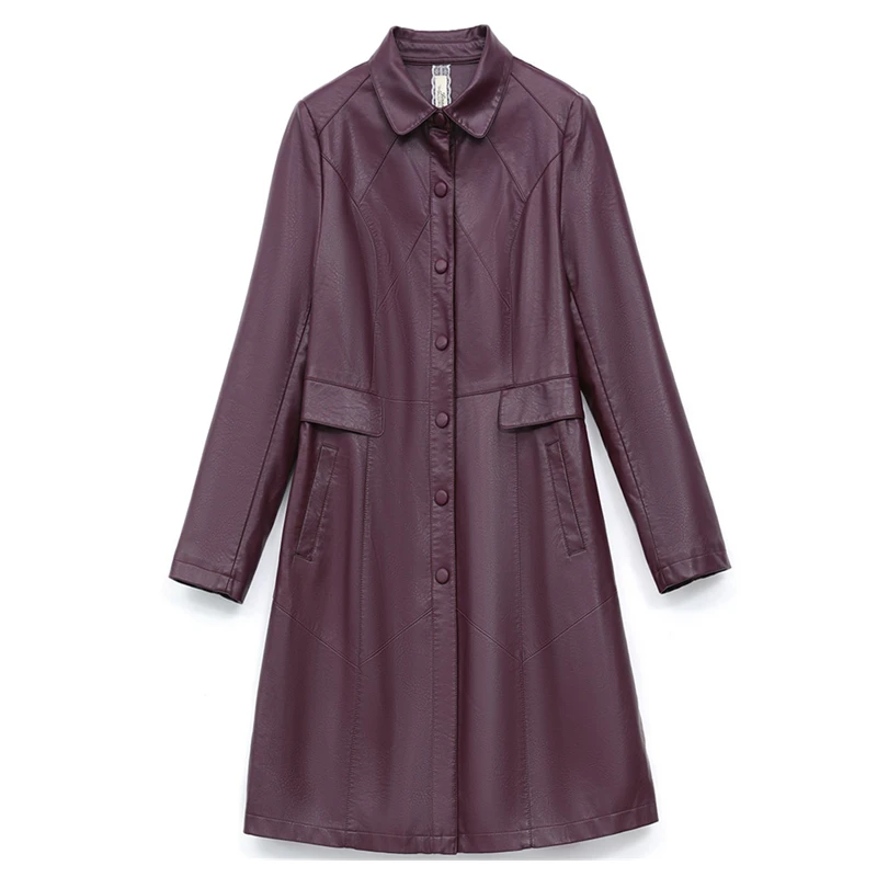 Осенне-зимние куртки из искусственной кожи, женское длинное пальто, корейское толстое бархатное пальто из искусственной кожи, женская верхняя одежда большого размера, 5XL