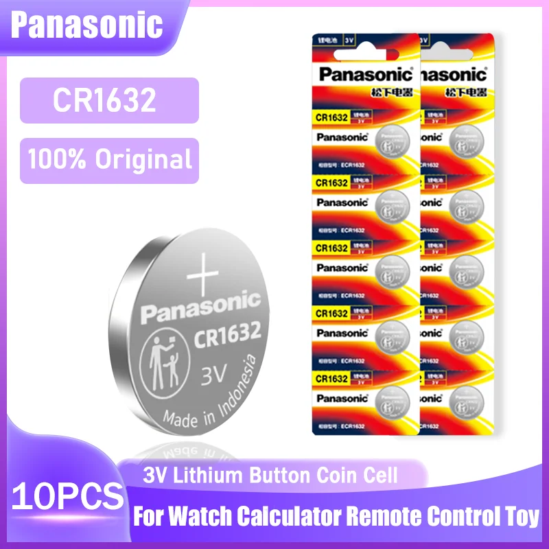 Оригинальный литиевый аккумулятор Panasonic CR1632 CR 1632 DL1632 ECR1632 BR1632 3 в для смарт-часов