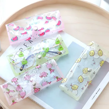 

Cute Cartoon Eyewear Cases for Sunglasses Women's Eyeglass Case Cover Transparent PVC Eye Glasses Bags Eyewear Accessoires