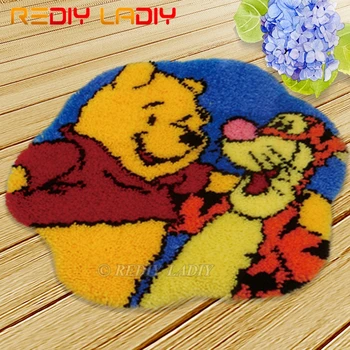 

Latch Hook Kits Make Your Own Rug Bear Tiger Tapestry Crocheted Cushion Mat DIY Carpet Rug Set Pre-Printed Canvas Hobby & Crafts