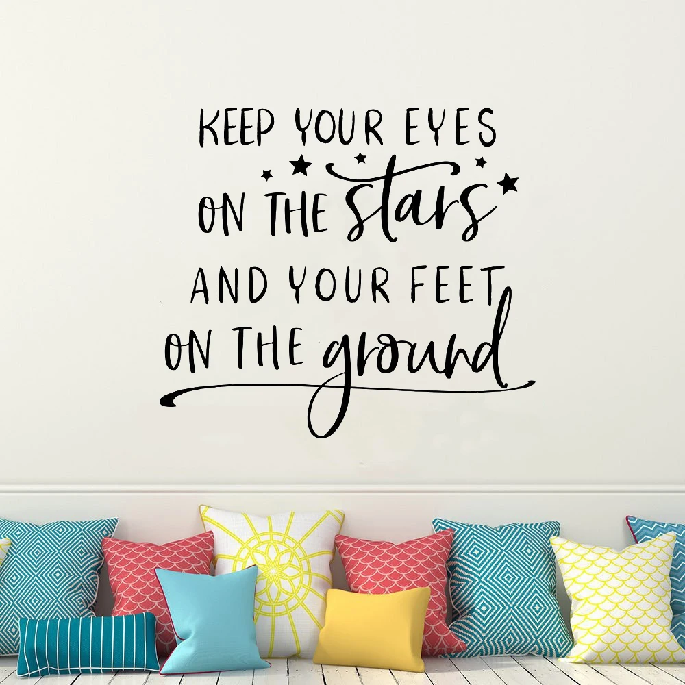 HDJWU Art Home Decel Keep Your Eyes On The Stars And Feet Ground Mural Sticker Removeable Poster LY09 | Дом и сад