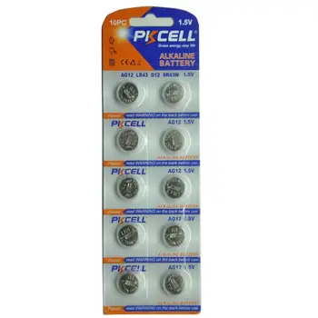 

10Pcs AG12 Alkaline Button Batteries LR43 1.5V 301 386 L1142 LR1142 186 D301 D386 G12 For Calculators Remote Controls Toys