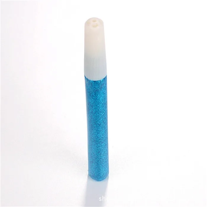 Blue 10pcs 10 цветов Блестящий порошковый клей детская Бумага ремесла рисунок чехол для телефона DIY художественная живопись супер Жидкие Краски гель-клей для ногтей ручка - Цвет: Blue 10pcs
