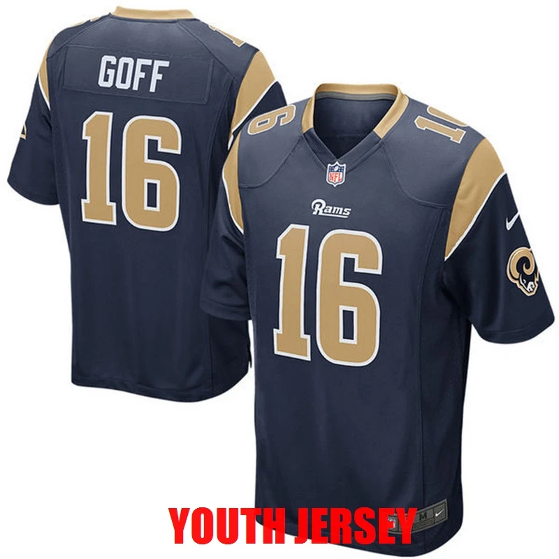 Stitiched,Los Angel Aaron Donald Todd Gurley Jared Goff Eric Tavon Austin Kurt Warner For YOUTH KIDS Jersey - Цвет: COLOR AS PHOTO SHOWN