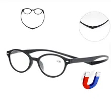 Магнит Портативный круглые очки для чтения на лямке вокруг шеи Для Мужчин's Для женщин Универсальный TR90 пресбиопические очки+ 1,0 1,5 2,0 2,5~ 3,5