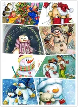 Boneco de neve 5D Pintura Diamante Diy Kits de Bordado de Strass Diamante Mosaik Wohnkultur Paisagem Da Neve tun natal Fotos(China)