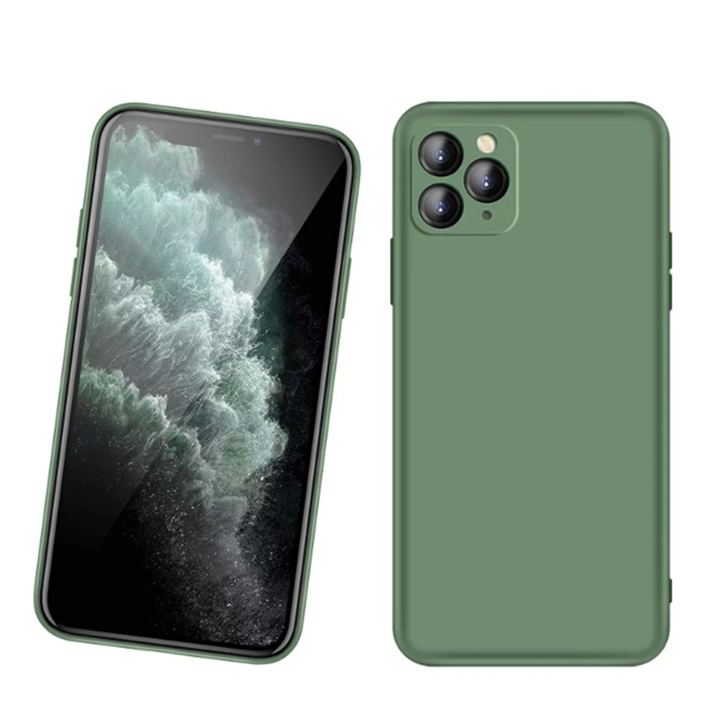 

AFEF Candy Color Phone Case For iPhone 11 11 Pro Max Liquid Silicone Solid Plain Case Soft TPU Back Cover Shell