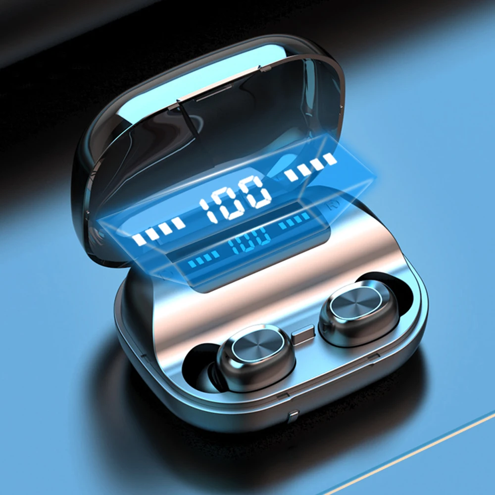 TWS Adapter For Earphone Wireless Bluetooth Earphone Wireless Earbuds Sport Bluetooth Earphone Power LED Display with Charging