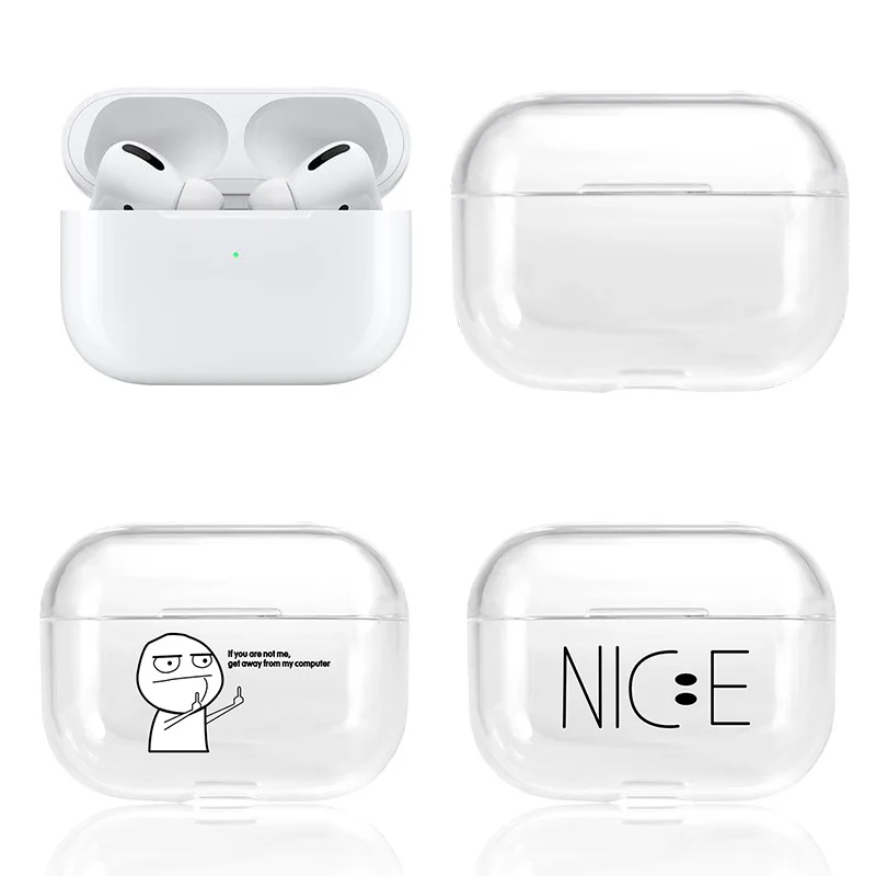 Чехол для Airpods Pro, чехол, милый, прозрачный, жесткий, пластиковый, беспроводной, Bluetooth, наушники, бампер для Apple Airpods Pro, чехлы