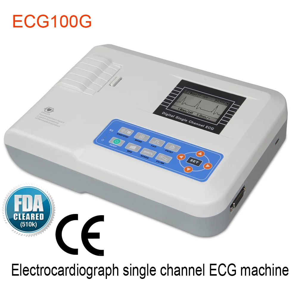 

ECG100G Portable ECG Machine Digital Single Channel 12lead Elektrokardiograph EKG Monitor System Heart Rate Health Tester CE FDA