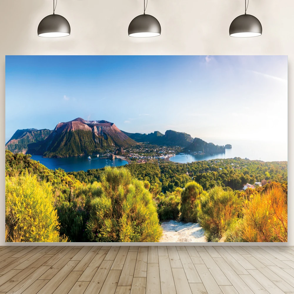 Volcanic Island Town Forest Natural Backdrop Portrait Photography Studio Background Home Wall Decorations Banner Props | Электроника