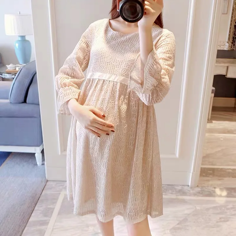 Летнее кружевное повседневное свободное платье Одежда для беременных Vestidos Gravidas женское платье платья для беременных
