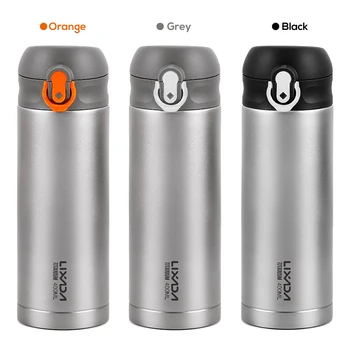 

Lixada Outdoor Camping 400ML Portable Titanium Vacuum Insuated Water Bottle Press Button Leakproof Outdoor Hiking Sports Bottle
