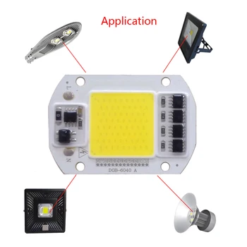 

COB LED Lamp Chip 30W 40W 50W Smart IC Driver light beads for diy Downlight Spotlight Floodlight