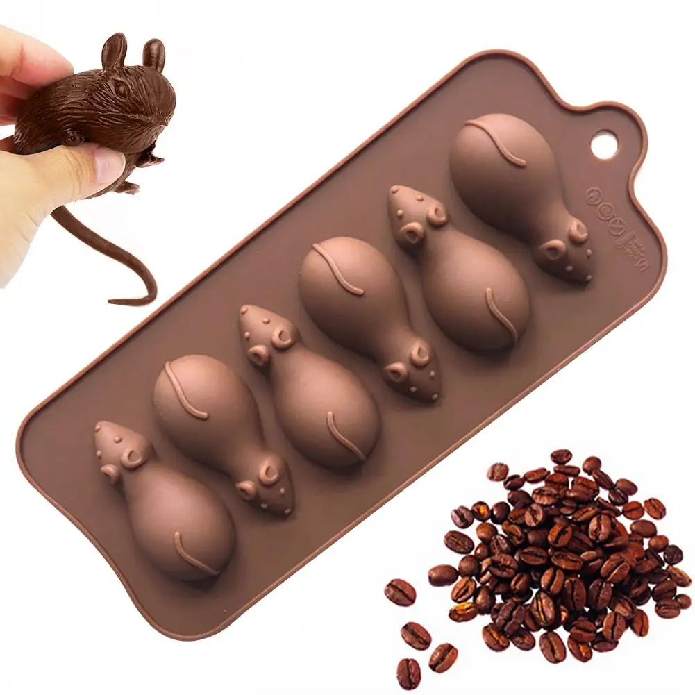 

6 Cavities Silicone Cookie Mold Mouse Shape Cake Mold Pudding Chocolate Moulds Fondant Molds DIY Baking Tool Kitchen Accessories