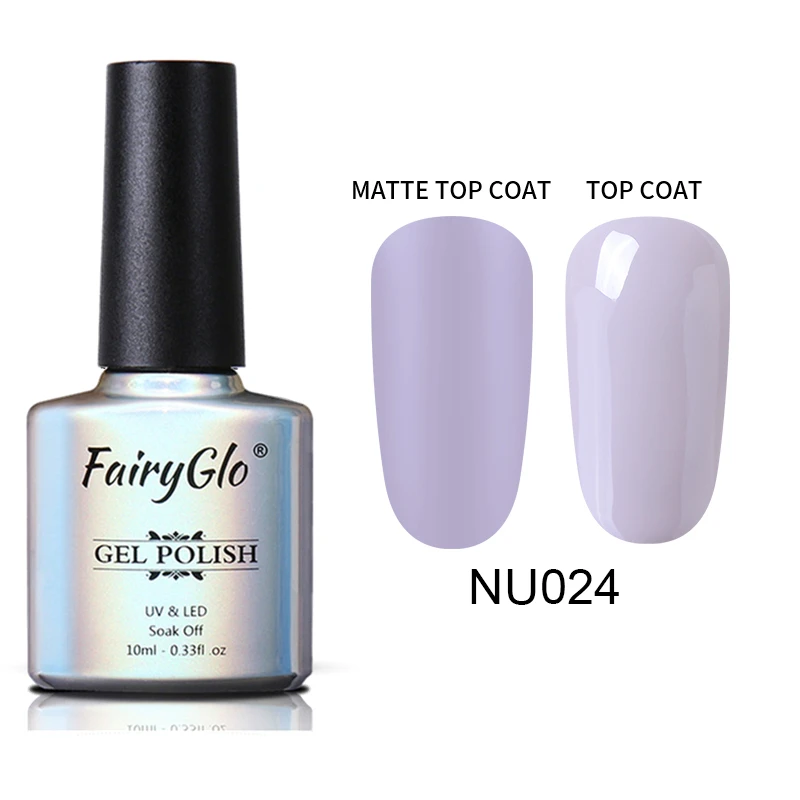 FairyGlo 10 мл Матовый верхний слой фиолетового цвета из серии, гель, лак для ногтей, био-Гели Soak Off Гель Лаки полу Перманентный лак для ногтей лак - Цвет: NU024