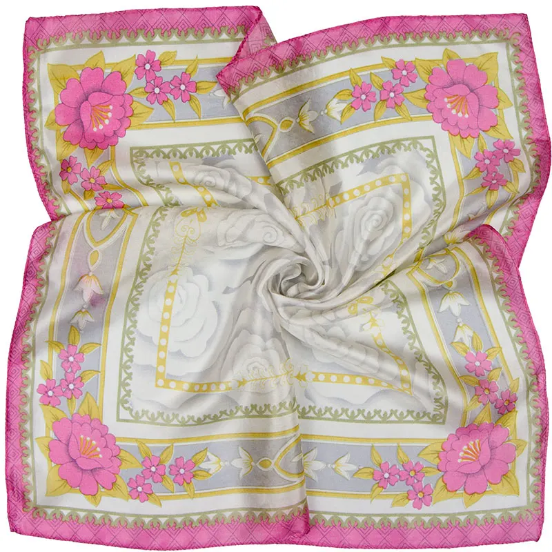 Шарф из натурального шелка Женская бандана Женский цветочный шарф для волос