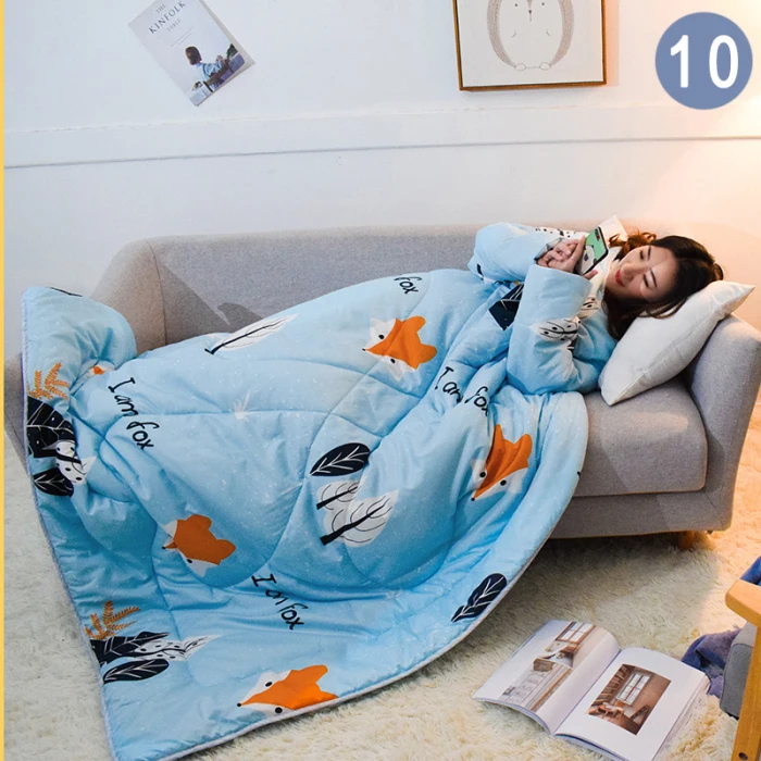 «Ленивое» одеяло с рукавами теплое плотное одеяло многофункциональное мягкое для дома зима ворс MJJ88