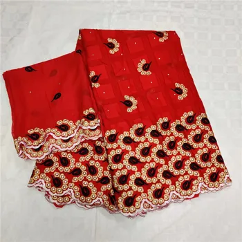

Cassiel African Lace Fabric Swiss Voile Lace High Quality Red Lace Fabric Embroidery Voile Dry Lace With Stones For Women